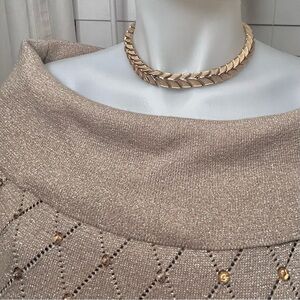 Vintage Trifari Gold Tone Choker Necklace Link Chain 16 inch Signed